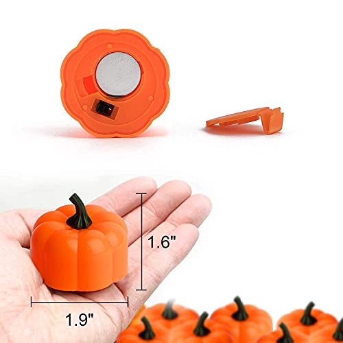 Homemory 12 Pack LED Pumpkin Lights, Halloween Pumpkins Battery Operated, Pumpkin Tea Lights, Light Up Jack O’ Lanterns for Halloween Decoration, Orange