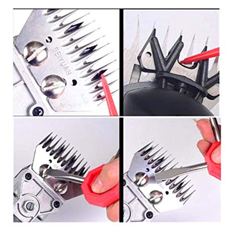 ele ELEOPTION Electric Sheep Shears, 110V 450W Heavy Duty Pet Grooming Goat Clippers, Farm Animal Shave Tool with 13 Straight Tooth Shear Blades 6 Adjustable Speed for Sheep Animal Wool Livestock