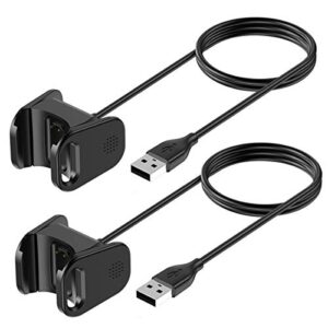 nanw charger cable compatible with fitbit charge 4, 2-pack 3.3ft usb charging cable cord clip dock accessories adapter for charge 4 smartwatch