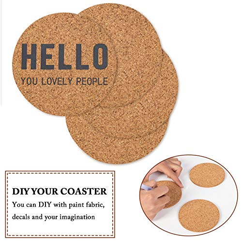 CRCHOM 16 Pack Cork Coasters with Metal Holder 4 Inch Thick Absorbent Natural Cup Coasters Heat Resistant Coasters for Drinks, Wine Glasses, Cups & Mugs