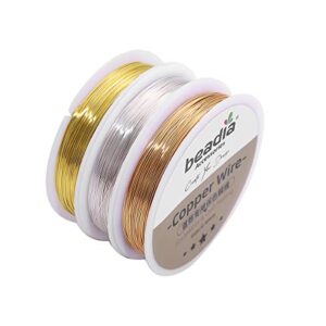 BEADIA Gold Copper Wire 0.8mm Bead Cord for Bracelet Necklace Charm Beading Jewelry Making 9yard
