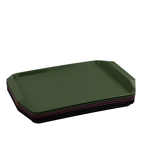 Ortodayes 6 Packs Plastic Fast Food Trays, Colored Serving Trays