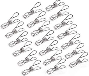 pealeep 52 pack clothes pins,2 inch multi-purpose stainless steel durable clothes pegs, metal wire utility clips for home, kitchen, office, outdoor, travel