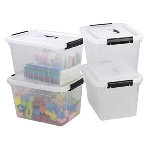 leendines 12 liter clear latching storage box, 4 packs