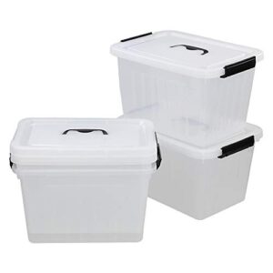 Leendines 12 Liter Clear Latching Storage Box, 4 Packs