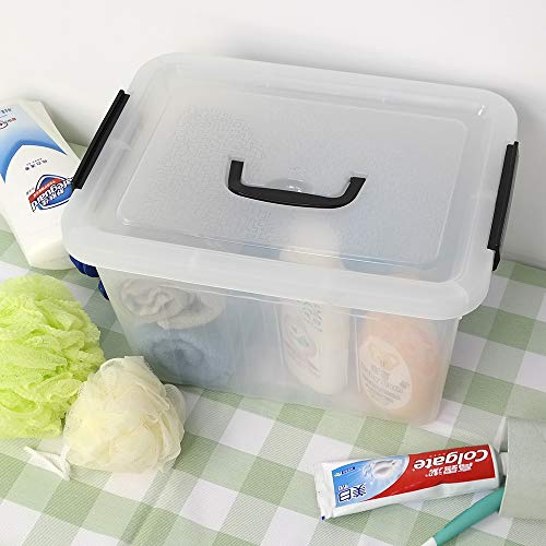 Leendines 12 Liter Clear Latching Storage Box, 4 Packs