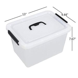 Leendines 12 Liter Clear Latching Storage Box, 4 Packs