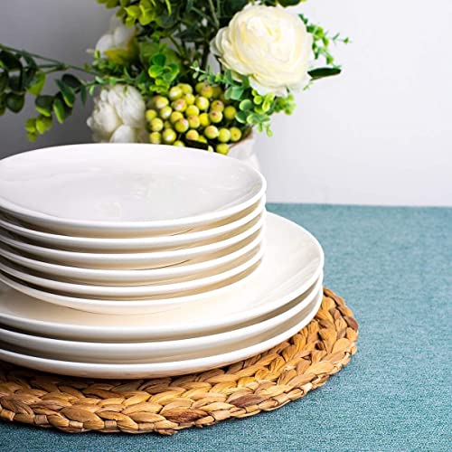 DELLING Ceramic Appetizer Plates, 7 Inch White Dessert Plates/Salad Plate, Small Dinner Plates for Snacks, Side Dishes, Round Serving Plates Set of 6, Microwave & Dishwasher Safe