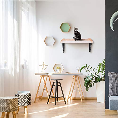 Purife Floating Cat Wall Shelves & Perches for Indoor Large Cats - Wall Mount Cat Hammock Bed Cat Shelf for Wall, Modern Cat Wall Furniture, Cat Window Sill Ledge Shelf for Sleeping and Sighting