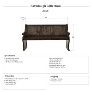 Lexicon Kavanaugh 67" Dining Bench, Brown