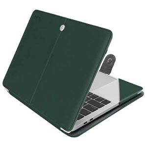 mosiso case compatible with macbook air 13 inch m2 a2681 m1 a2337 a2179 a1932/pro 13 inch m2 m1 a2338 a2251 a2289 a2159 a1989 a1706 a1708, pu leather folio protective stand cover, deep teal