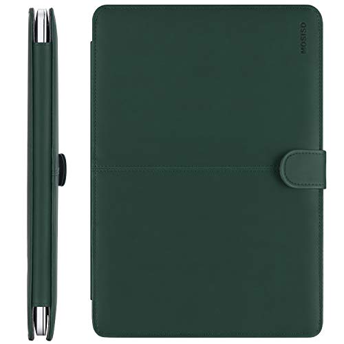 MOSISO Case Compatible with MacBook Air 13 inch M2 A2681 M1 A2337 A2179 A1932/Pro 13 inch M2 M1 A2338 A2251 A2289 A2159 A1989 A1706 A1708, PU Leather Folio Protective Stand Cover, Deep Teal