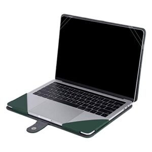 MOSISO Case Compatible with MacBook Air 13 inch M2 A2681 M1 A2337 A2179 A1932/Pro 13 inch M2 M1 A2338 A2251 A2289 A2159 A1989 A1706 A1708, PU Leather Folio Protective Stand Cover, Deep Teal