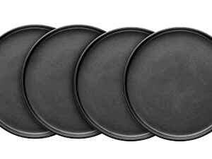 Stone Lain Stoneware Round Salad Plates Set, Black Matte, 1.05 pounds