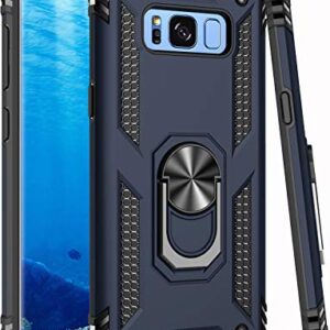 Galaxy S8 Case - Military Grade 16ft Drop Tested, Magnetic Ring Kickstand, Car Mount Compatible, Slim Fit, Heavy Duty Protection - Blue