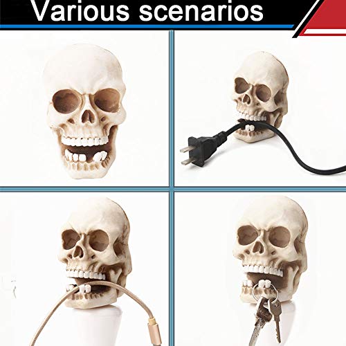 PANEY Skull Sculpture Key Storage Hook, Skeleton Key Holder Wall Mounted Hooks, Key Stand for Home Wall Decoration Funny Gift