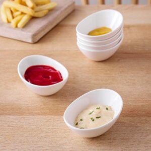 TAMAYKIM 2.5 oz White Porcelain Dipping Bowls Set of 10, Sauce Bowls/Dishes for Soy Sauce, Ketchup, BBQ Sauce or Seasoning