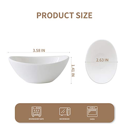 TAMAYKIM 2.5 oz White Porcelain Dipping Bowls Set of 10, Sauce Bowls/Dishes for Soy Sauce, Ketchup, BBQ Sauce or Seasoning