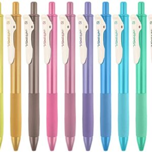 STAPENS 10 Colored Retractable Gel Pens, 0.5 mm Medium Point Pens with Quick Dry Ink, Ballpoint Gel Pens for Journaling Writing Drawing Doodling and Notetaking