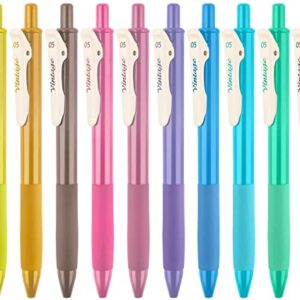 STAPENS 10 Colored Retractable Gel Pens, 0.5 mm Medium Point Pens with Quick Dry Ink, Ballpoint Gel Pens for Journaling Writing Drawing Doodling and Notetaking