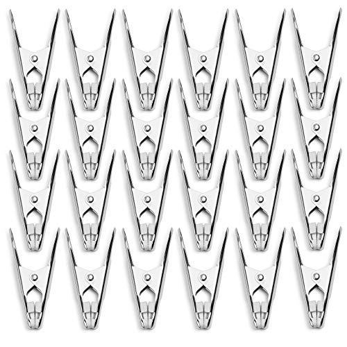 48 Pack - Long Lasting, Stainless Steel Clothespins - Strong Grip - Weather-Resistant, Multipurpose Clip - Use As Clothesline Laundry Clips, Chip Bag Clips, Hanger Clips and Craft Clips (48 Pack)