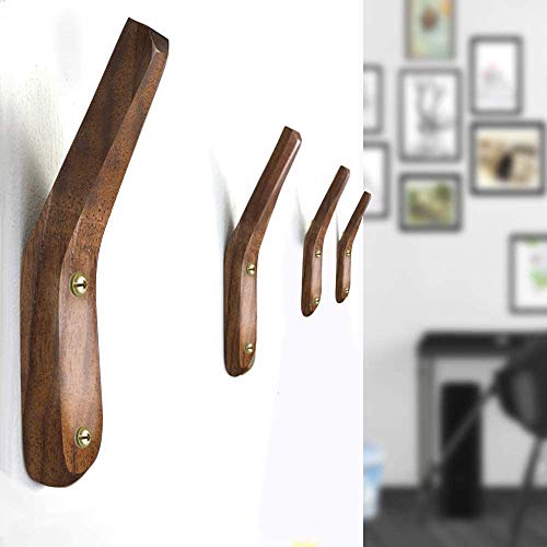 4 Pcs Wooden Coat Hooks- Wall-Mounted Wood Wall Hanger Simple Modern V Shape Handmade Craft Coat Rack for Hanging Coats Hats Bags Towels