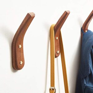 4 Pcs Wooden Coat Hooks- Wall-Mounted Wood Wall Hanger Simple Modern V Shape Handmade Craft Coat Rack for Hanging Coats Hats Bags Towels
