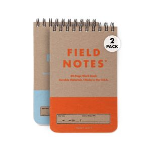 field notes: heavy duty edition 2 pack - top spiral bound memo books - ruled and graph paper - 3.5 x 5.5 inch