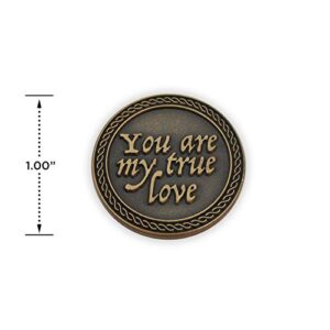 Romantic Love Expression Antique Gold Plated Pocket Coin for Date Night, You are My True Love, & The Best Thing That Ever Happened to Me, Love Gift for Men & Women, from Him or Her