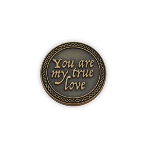 romantic love expression antique gold plated pocket coin for date night, you are my true love, & the best thing that ever happened to me, love gift for men & women, from him or her