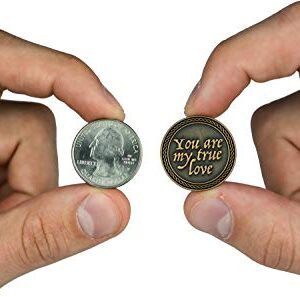 Romantic Love Expression Antique Gold Plated Pocket Coin for Date Night, You are My True Love, & The Best Thing That Ever Happened to Me, Love Gift for Men & Women, from Him or Her