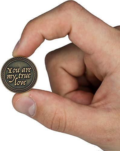 Romantic Love Expression Antique Gold Plated Pocket Coin for Date Night, You are My True Love, & The Best Thing That Ever Happened to Me, Love Gift for Men & Women, from Him or Her