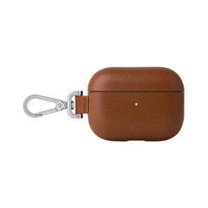 native union leather case for airpods pro with clip – handcrafted fully-wrapped genuine italian leather case – compatible with wireless chargers – compatible with airpods pro, airpods pro 2 (tan)