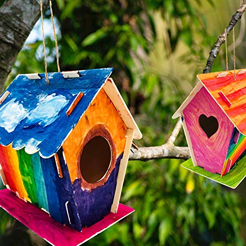 Boviagom DIY Bird House Kit for Kids, Crafts for Kids 2Pack， DIY Wooden Birdhouse Kit Arts and Crafts for Kids， Kids Arts and Crafts Ages 3-5, 4-8, 8-12