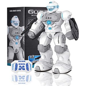 masefu dance rc robot toy, larger remote control robot for kid programmable gesture sensing fighting robot, usb charging tech sing walk shoot robot with light music, gift for boys girls 4+ years