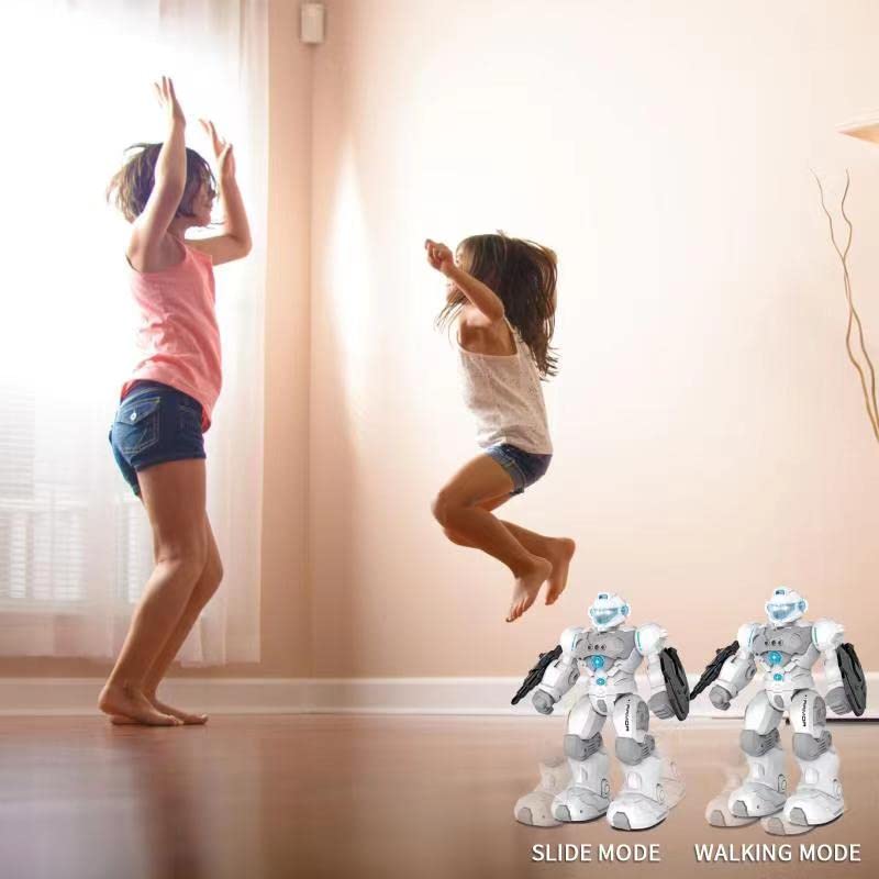 Masefu Dance RC Robot Toy, Larger Remote Control Robot for Kid Programmable Gesture Sensing Fighting Robot, USB Charging Tech Sing Walk Shoot Robot with Light Music, Gift for Boys Girls 4+ Years