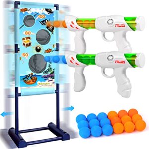 m aomeiqi kids toys for 5 6 7 8 9 10+ years old boys shooting game toy indoor outdoor games for kids with moving shooting target & 2 blasters guns & 18 foam balls - compatible with nerf toy guns