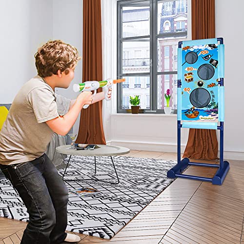 M AOMEIQI Kids Toys for 5 6 7 8 9 10+ Years Old Boys Shooting Game Toy Indoor Outdoor Games for Kids with Moving Shooting Target & 2 Blasters Guns & 18 Foam Balls - Compatible with Nerf Toy Guns