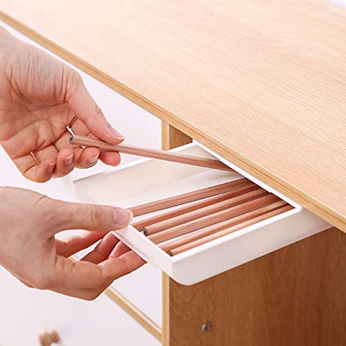 N-A Under Desk Storage Desk Drawers Organizer Large 2Pack Self-Adhesive Pop-Up Hidden Under Desk