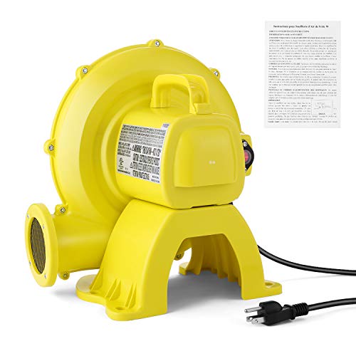 Air Blower for Inflatables- Inflatable Blower 450 Watt,0.6 HP Bounce House Blower for Jumper, Bouncy Castle Yellow Electric Air Pump Fan Commercial Blower