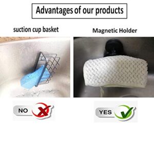 Magnetic Sink Caddy Hook Dish Cloth Towel Bar Dish Towel Holder Dish Drying Rack Towel Hook Hanger Great for Refrigerator, Kitchen Sink, Stove, Dishwasher. - Adjustable metal - Black