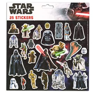 Disney Shop Star Wars Backpack for Boys Kids Bundle ~ Premium 15" Star Wars Schol Bag with Stickers (Star Wars School Supplies)