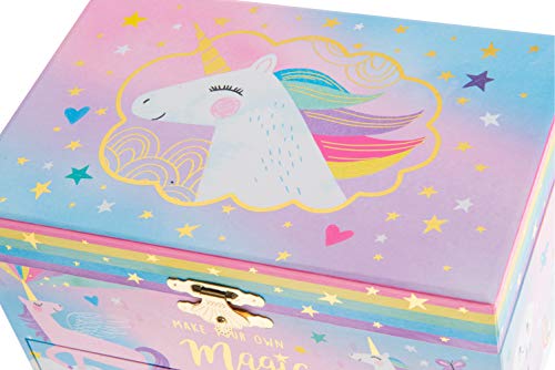 Jewelkeeper Unicorn Music Box & Little Girls Jewelry Set - 3 Unicorn Gifts for Girls