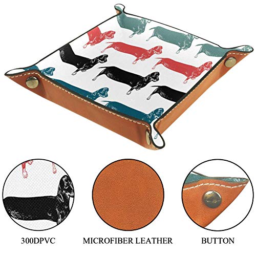 Mapotofux Dachshunds Long Dogs Black, Red Blue Green Pattern Vanity Tray, Toilet Tank Storage Tray, Resin Bathtub Tray Bathroom Tray, Vanity Organizer for Tissues, Candles, Soap, Towel