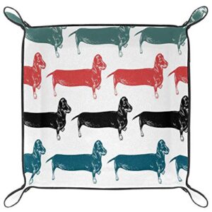Mapotofux Dachshunds Long Dogs Black, Red Blue Green Pattern Vanity Tray, Toilet Tank Storage Tray, Resin Bathtub Tray Bathroom Tray, Vanity Organizer for Tissues, Candles, Soap, Towel