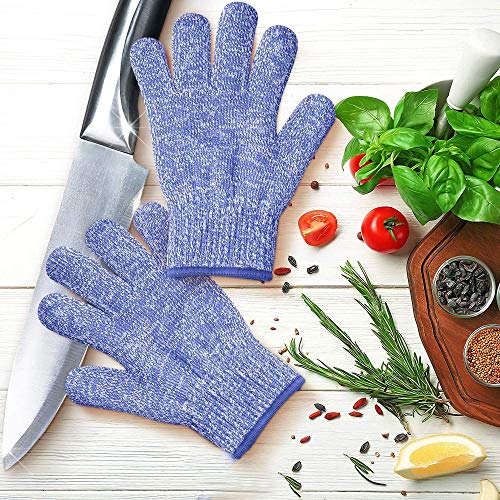 Kid Size Cut Resistant Gloves, Safety Gloves for Children Hand Protection, Maximum Child Protection for Cooking, Oyster Shucking and Garden (2 Pair)