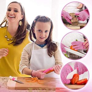 Kid Size Cut Resistant Gloves, Safety Gloves for Children Hand Protection, Maximum Child Protection for Cooking, Oyster Shucking and Garden (2 Pair)