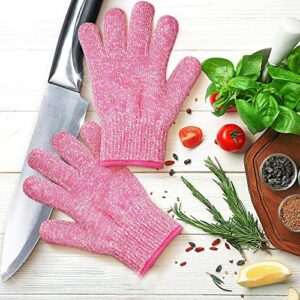 Kid Size Cut Resistant Gloves, Safety Gloves for Children Hand Protection, Maximum Child Protection for Cooking, Oyster Shucking and Garden (2 Pair)