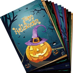 FANCY LAND 12 Halloween Cards Halloween Greeting Cards with Envelopes and Stickers 5 x 7 Note Cards