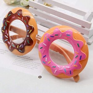 Donut Dress Up Supplies Donut Headband Glasses Frame Necklace Earrings Keychains Pink Theme Party Gifts for Women Girls 7 Pack